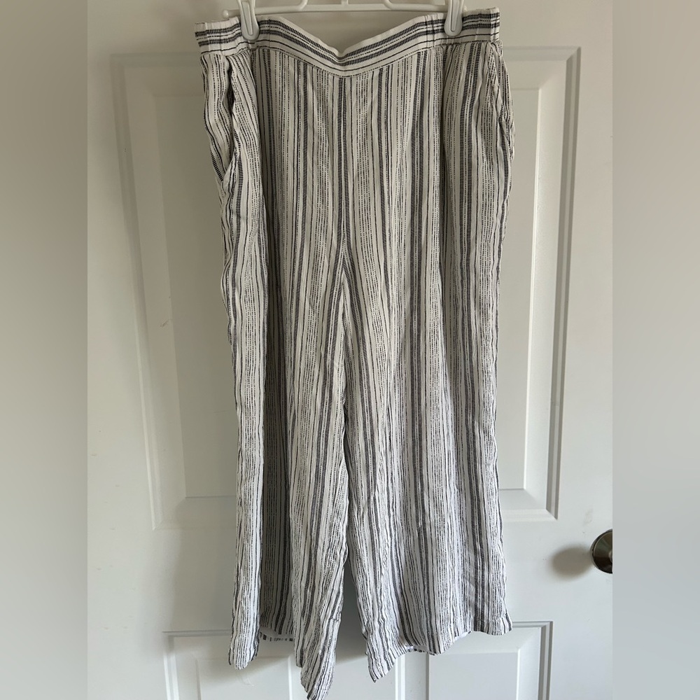 Karen Kane Monochrome Striped Wide Leg Pants Size Large